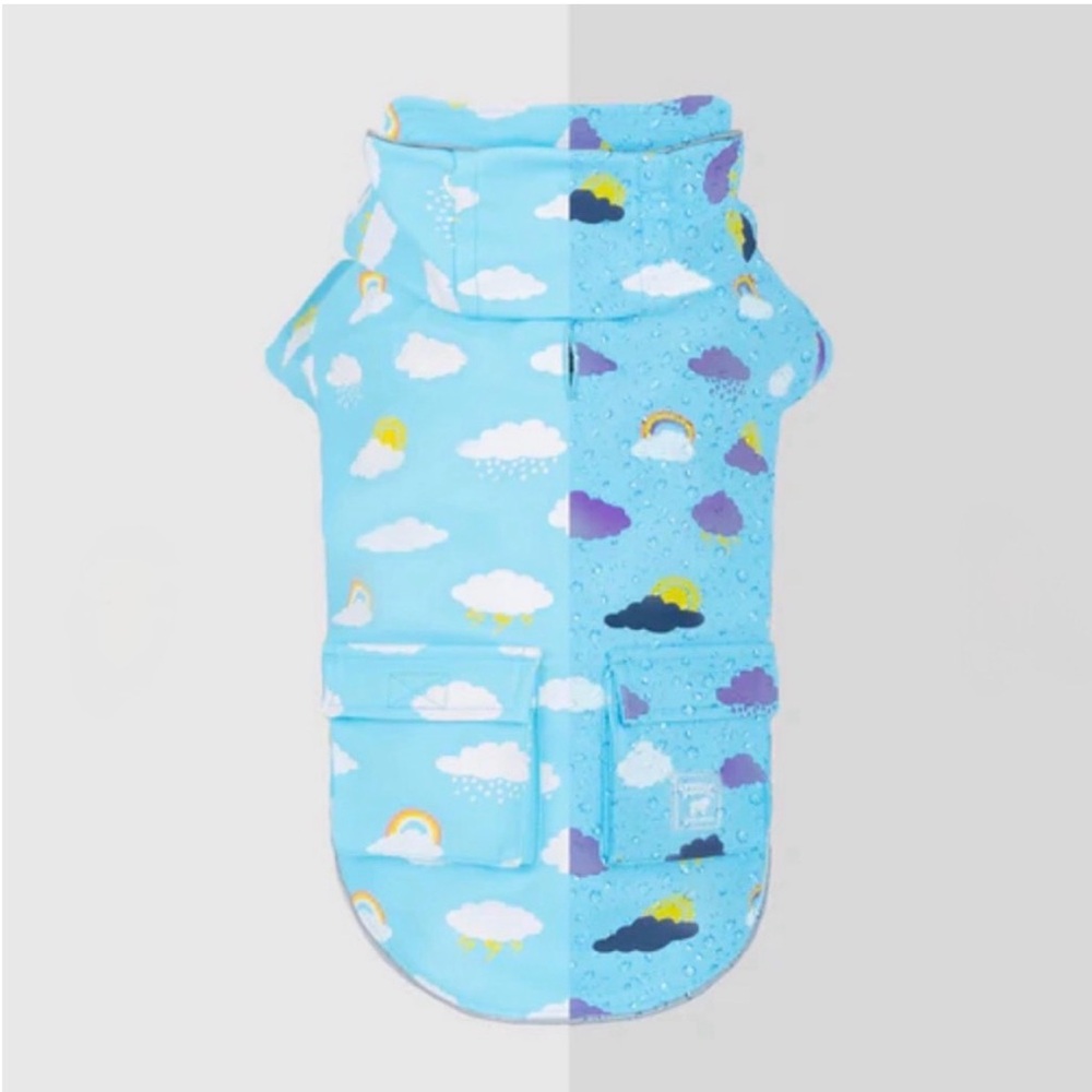 Canada Pooch‎ Clouds Wet Reveal Dog Torrential Tracker Rain Jacket Sz 12 8-12lbs